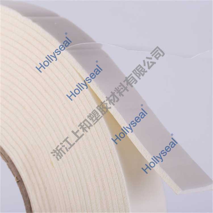 Hollyseal?白色PVC密封膠帶表層PET透明膜 厚度1mm~25mm，密度110kg/m3~500kg/ m3